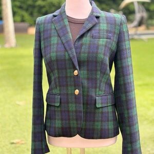 J. Crew Factory Plaid Blazer - Green and Navy